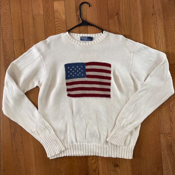 Polo Ralph Lauren Other - Polo Ralph Lauren American Flag Knit Sweater Cotton Preppy Vintage Style Large
